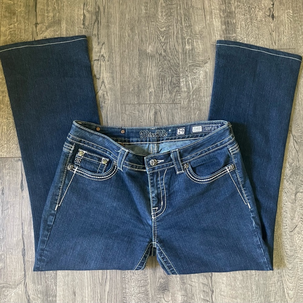 Miss Me Dark Blue Easy Boot Jeans, Size 29